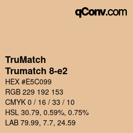 Color code: TruMatch - Trumatch 8-e2 | qconv.com