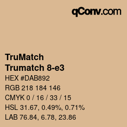 Color code: TruMatch - Trumatch 8-e3 | qconv.com