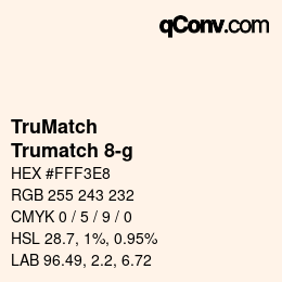 Color code: TruMatch - Trumatch 8-g | qconv.com