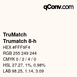 Color code: TruMatch - Trumatch 8-h | qconv.com