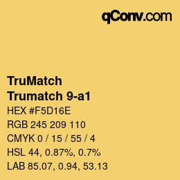 Code couleur: TruMatch - Trumatch 9-a1 | qconv.com