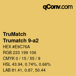 Color code: TruMatch - Trumatch 9-a2 | qconv.com