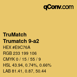 Code couleur: TruMatch - Trumatch 9-a2 | qconv.com
