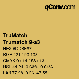 Farbcode: TruMatch - Trumatch 9-a3 | qconv.com
