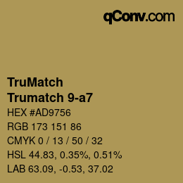 Code couleur: TruMatch - Trumatch 9-a7 | qconv.com