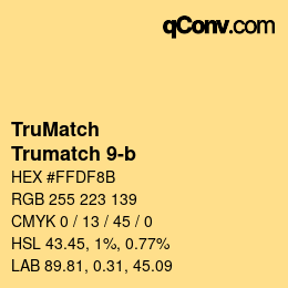 Code couleur: TruMatch - Trumatch 9-b | qconv.com