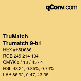 Color code: TruMatch - Trumatch 9-b1 | qconv.com