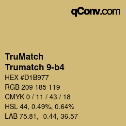 Code couleur: TruMatch - Trumatch 9-b4 | qconv.com