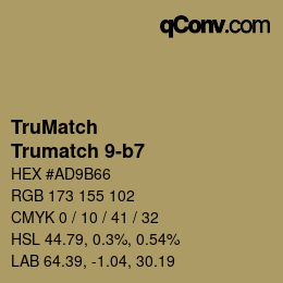 Color code: TruMatch - Trumatch 9-b7 | qconv.com