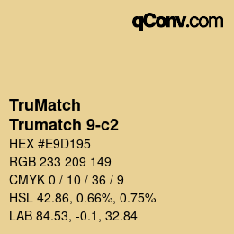 Code couleur: TruMatch - Trumatch 9-c2 | qconv.com
