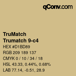 Code couleur: TruMatch - Trumatch 9-c4 | qconv.com