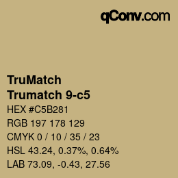 Code couleur: TruMatch - Trumatch 9-c5 | qconv.com