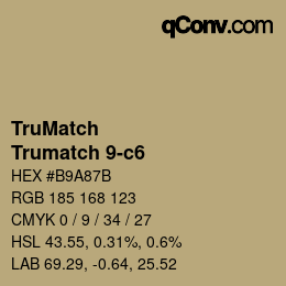 Code couleur: TruMatch - Trumatch 9-c6 | qconv.com