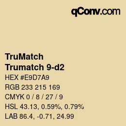 カラーコード: TruMatch - Trumatch 9-d2 | qconv.com