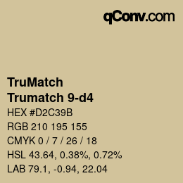 Color code: TruMatch - Trumatch 9-d4 | qconv.com