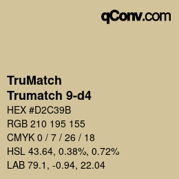 Code couleur: TruMatch - Trumatch 9-d4 | qconv.com