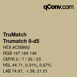 Code couleur: TruMatch - Trumatch 9-d5 | qconv.com
