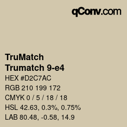 Code couleur: TruMatch - Trumatch 9-e4 | qconv.com