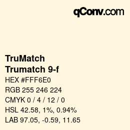 Código de color: TruMatch - Trumatch 9-f | qconv.com