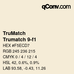 Código de color: TruMatch - Trumatch 9-f1 | qconv.com