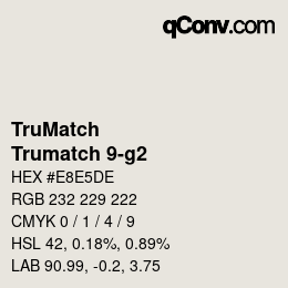 Código de color: TruMatch - Trumatch 9-g2 | qconv.com