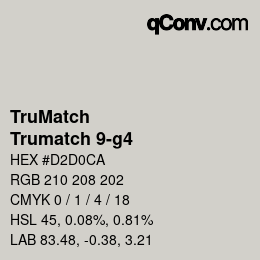 Color code: TruMatch - Trumatch 9-g4 | qconv.com