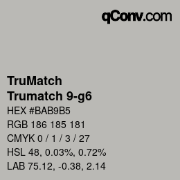 Color code: TruMatch - Trumatch 9-g6 | qconv.com