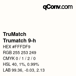 Código de color: TruMatch - Trumatch 9-h | qconv.com