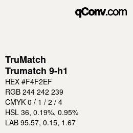 Farbcode: TruMatch - Trumatch 9-h1 | qconv.com
