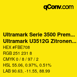 Code couleur: Ultramark Serie 3500 Premium - Ultramark U3512G Zitronengelb | qconv.com