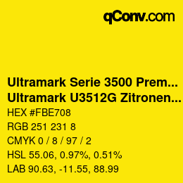 カラーコード: Ultramark Serie 3500 Premium - Ultramark U3512G Zitronengelb | qconv.com