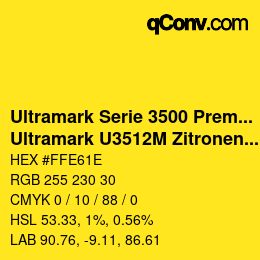 Código de color: Ultramark Serie 3500 Premium - Ultramark U3512M Zitronengelb | qconv.com