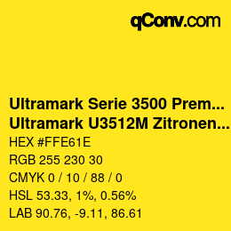 Code couleur: Ultramark Serie 3500 Premium - Ultramark U3512M Zitronengelb | qconv.com