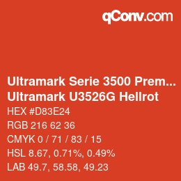 Código de color: Ultramark Serie 3500 Premium - Ultramark U3526G Hellrot | qconv.com