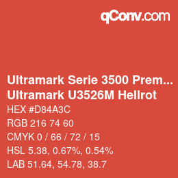 Code couleur: Ultramark Serie 3500 Premium - Ultramark U3526M Hellrot | qconv.com