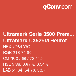 カラーコード: Ultramark Serie 3500 Premium - Ultramark U3526M Hellrot | qconv.com