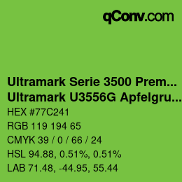 Código de color: Ultramark Serie 3500 Premium - Ultramark U3556G Apfelgruen | qconv.com