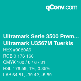 Code couleur: Ultramark Serie 3500 Premium - Ultramark U3567M Tuerkis | qconv.com