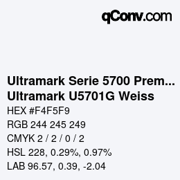 Farbcode: Ultramark Serie 5700 Premium - Ultramark U5701G Weiss | qconv.com