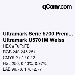 Farbcode: Ultramark Serie 5700 Premium - Ultramark U5701M Weiss | qconv.com