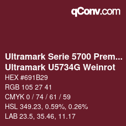 Farbcode: Ultramark Serie 5700 Premium - Ultramark U5734G Weinrot | qconv.com
