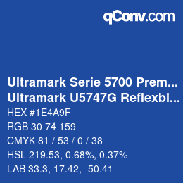 Código de color: Ultramark Serie 5700 Premium - Ultramark U5747G Reflexblau | qconv.com