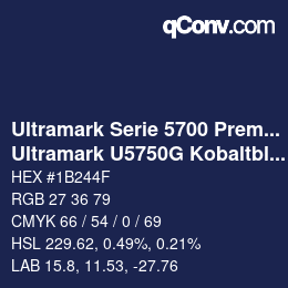 Code couleur: Ultramark Serie 5700 Premium - Ultramark U5750G Kobaltblau | qconv.com