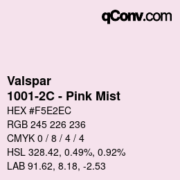 Farbcode: Valspar - 1001-2C - Pink Mist | qconv.com