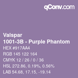 カラーコード: Valspar - 1001-3B - Purple Phantom | qconv.com