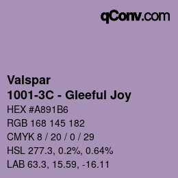 Código de color: Valspar - 1001-3C - Gleeful Joy | qconv.com