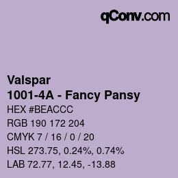 Farbcode: Valspar - 1001-4A - Fancy Pansy | qconv.com