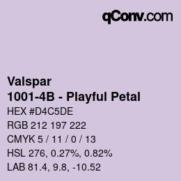 カラーコード: Valspar - 1001-4B - Playful Petal | qconv.com