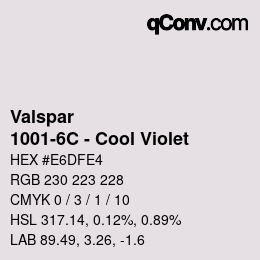 Code couleur: Valspar - 1001-6C - Cool Violet | qconv.com