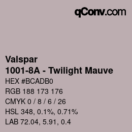 Farbcode: Valspar - 1001-8A - Twilight Mauve | qconv.com